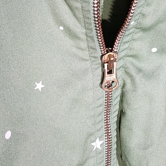 Carlos Campos Green Star Pattern Bomber Jacket - Picture 5 of 9